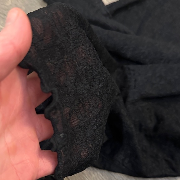 NWOT Free People Intimately From the Start Mock Neck Lace LS Top Small Black - Picture 8 of 11